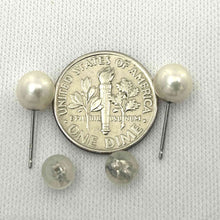 Load image into Gallery viewer, 14K White Gold 4.5-5mm White Cultured Pearl Stud Earrings