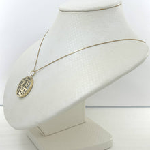 Load image into Gallery viewer, 14k Solid Yellow Gold Mother of Pearl “Blessing (Fu)” Disc Pendant Necklace