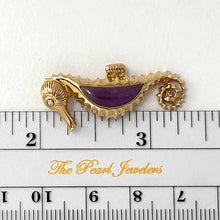 Load image into Gallery viewer, 14k Gold Seahorse Design Lavender Jade Pendant Necklace