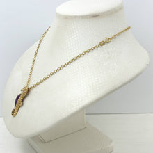 Load image into Gallery viewer, 14k Gold Seahorse Design Lavender Jade Pendant Necklace
