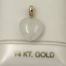 Load image into Gallery viewer, 14k Gold White Jade Heart Pendant