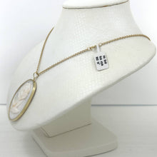 Load image into Gallery viewer, 14k Yellow Gold Hand Carved White Cream Mother of Pearl Pendant