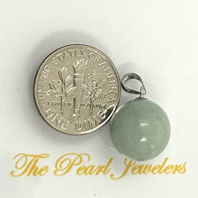 Load image into Gallery viewer, 14k Solid White Gold 12mm Round Jade Pendant Necklace