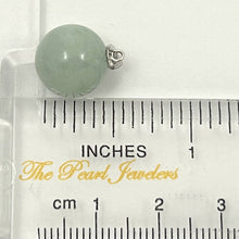 Load image into Gallery viewer, 14k Solid White Gold 12mm Round Jade Pendant Necklace