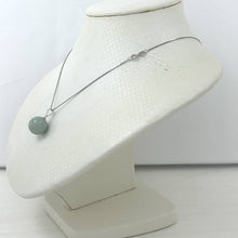 Load image into Gallery viewer, 14k Solid White Gold 12mm Round Jade Pendant Necklace