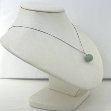 Load image into Gallery viewer, 14k Solid White Gold 12mm Round Jade Pendant Necklace