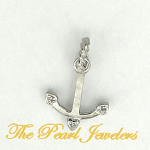 Load image into Gallery viewer, 14k Solid White Gold Anchor Diamond Pendant Necklace