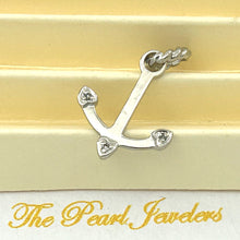 Load image into Gallery viewer, 14k Solid White Gold Anchor Diamond Pendant Necklace