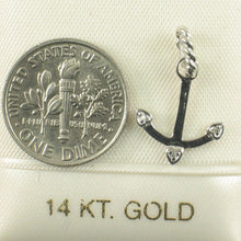Load image into Gallery viewer, 14k Solid White Gold Anchor Diamond Pendant Necklace