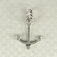 Load image into Gallery viewer, 14k Solid White Gold Anchor Diamond Pendant Necklace