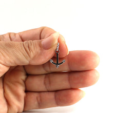 Load image into Gallery viewer, 14k Solid White Gold Anchor Diamond Pendant Necklace