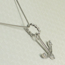 Load image into Gallery viewer, 14k Solid White Gold Anchor Diamond Pendant Necklace