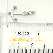 Load image into Gallery viewer, 14k Solid White Gold Anchor Diamond Pendant Charm
