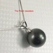 Load image into Gallery viewer, 14k White Gold Black Tahitian Pearl &amp; Diamond Pendant
