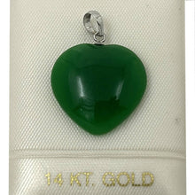 Load image into Gallery viewer, 14k-Solid-White-Gold-Cabochon-Love-Heart-Green-Jade-Pendant-2100318