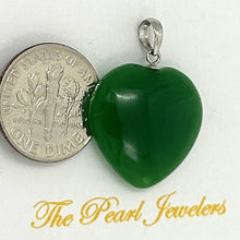 Load image into Gallery viewer, 14k-Solid-White-Gold-Cabochon-Love-Heart-Green-Jade-Pendant-2100318