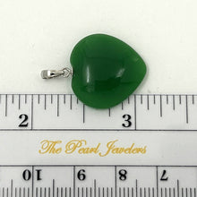 Load image into Gallery viewer, 14k-Solid-White-Gold-Cabochon-Love-Heart-Green-Jade-Pendant-2100318