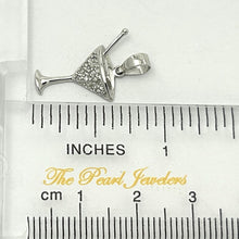 Load image into Gallery viewer, 14k Solid White Gold Cocktail Cup Diamond Pendant Necklace