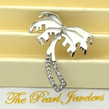 Load image into Gallery viewer, 14k Solid White Gold Coconut Tree Diamond Pendant Necklace