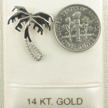 Load image into Gallery viewer, 14k Solid White Gold Coconut Tree Diamond Pendant Necklace