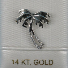 Load image into Gallery viewer, 14k Solid White Gold Coconut Tree Diamond Pendant Necklace