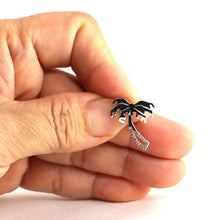 Load image into Gallery viewer, 14k Solid White Gold Coconut Tree Diamond Pendant Necklace