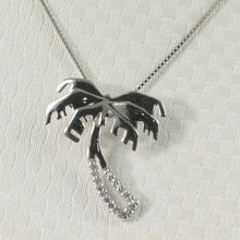 Load image into Gallery viewer, 14k Solid White Gold Coconut Tree Diamond Pendant Necklace
