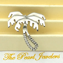 Load image into Gallery viewer, 14k Solid White Gold Coconut Tree Diamond Pendant Necklace
