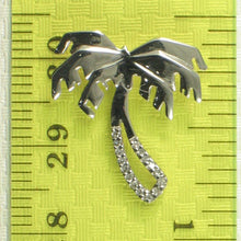 Load image into Gallery viewer, 14k Solid White Gold Coconut Tree Diamond Pendant Necklace