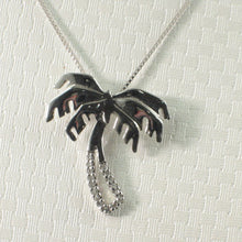 Load image into Gallery viewer, 14k Solid White Gold Coconut Tree Diamond Pendant Necklace