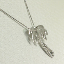 Load image into Gallery viewer, 14k Solid White Gold Coconut Tree Diamond Pendant Necklace