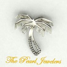 Load image into Gallery viewer, 14k Solid White Gold Coconut Tree Diamond Pendant Necklace