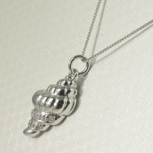 Load image into Gallery viewer, 14k Solid White Gold Conch Diamond Pendant Necklace