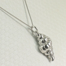 Load image into Gallery viewer, 14k Solid White Gold Conch Diamond Pendant Necklace