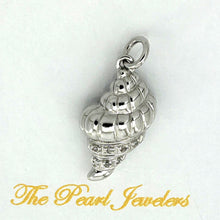 Load image into Gallery viewer, 14k Solid White Gold Conch Diamond Pendant Necklace