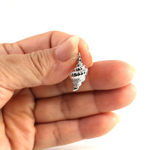 Load image into Gallery viewer, 14k Solid White Gold Conch Diamond Pendant Necklace