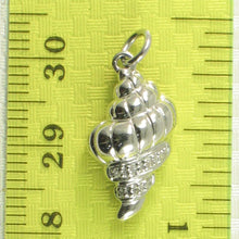Load image into Gallery viewer, 14k Solid White Gold Conch Diamond Pendant Necklace
