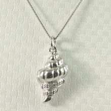 Load image into Gallery viewer, 14k Solid White Gold Conch Diamond Pendant Necklace