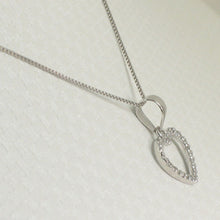 Load image into Gallery viewer, 14k Solid White Gold Diamond Love Heart Pendant Necklace