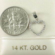 Load image into Gallery viewer, 14k Solid White Gold Diamond Love Heart Pendant Necklace
