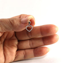 Load image into Gallery viewer, 14k Solid White Gold Diamond Love Heart Pendant Necklace