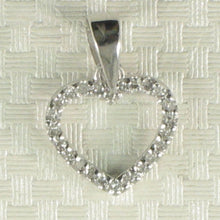 Load image into Gallery viewer, 14k Solid White Gold Diamond Love Heart Pendant Necklace