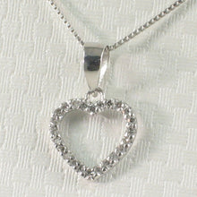 Load image into Gallery viewer, 14k Solid White Gold Diamond Love Heart Pendant Necklace