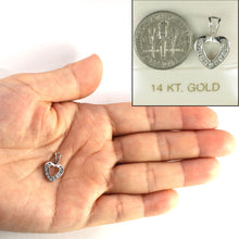 Load image into Gallery viewer, 14k Solid White Gold Diamond Heart Pendant Necklace