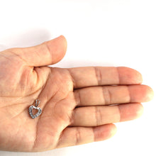 Load image into Gallery viewer, 14k Solid White Gold Diamond Heart Pendant Necklace