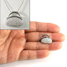 Load image into Gallery viewer, 14k Solid White Gold Diamond Open Heart Pendant Necklace