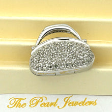 Load image into Gallery viewer, 14k Solid White Gold Diamond Open Heart Pendant Necklace