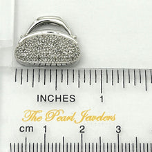 Load image into Gallery viewer, 14k Solid White Gold Diamond Open Heart Pendant Necklace