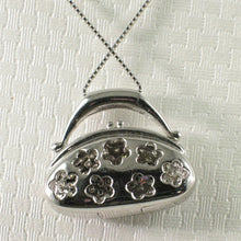 Load image into Gallery viewer, 14k Solid White Gold Diamond Open Heart Pendant Necklace
