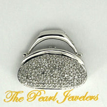 Load image into Gallery viewer, 14k Solid White Gold Diamond Open Heart Pendant Necklace